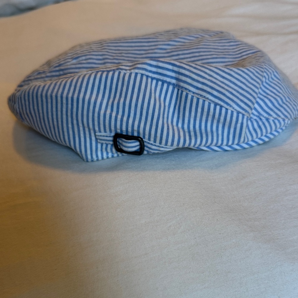 Janie and Jack Blue and White Striped Beret 2t to 3 - Picture 2 of 2